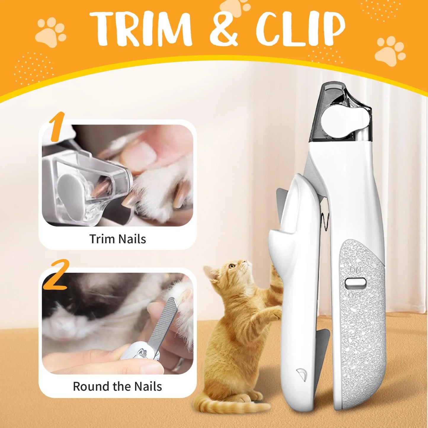 2-in-1 Pet Nail Clipper with LED Light for Enhanced Visibility
