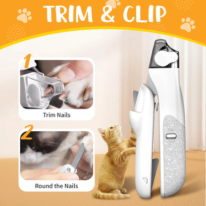 2-in-1 Pet Nail Clipper with LED Light for Enhanced Visibility