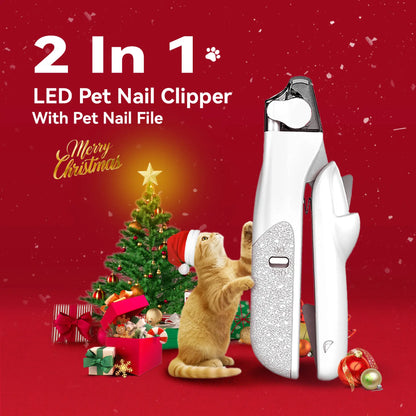 2-in-1 Pet Nail Clipper with LED Light for Enhanced Visibility