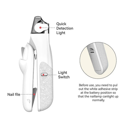 2-in-1 Pet Nail Clipper with LED Light for Enhanced Visibility